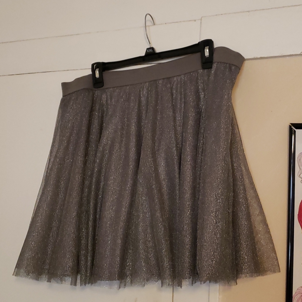 Silver Glitter Skirt